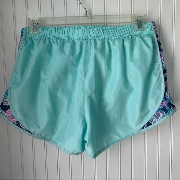 Simply Southern Blue Athletic Shorts with Curved Hems - Picture 6 of 7